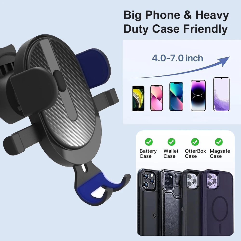Soporte para teléfono para automóvil, soporte para automóvil para teléfono celular con ventilación de aire, 360 °   Rotación, liberación de un botón para iPhone, Samsung, Google