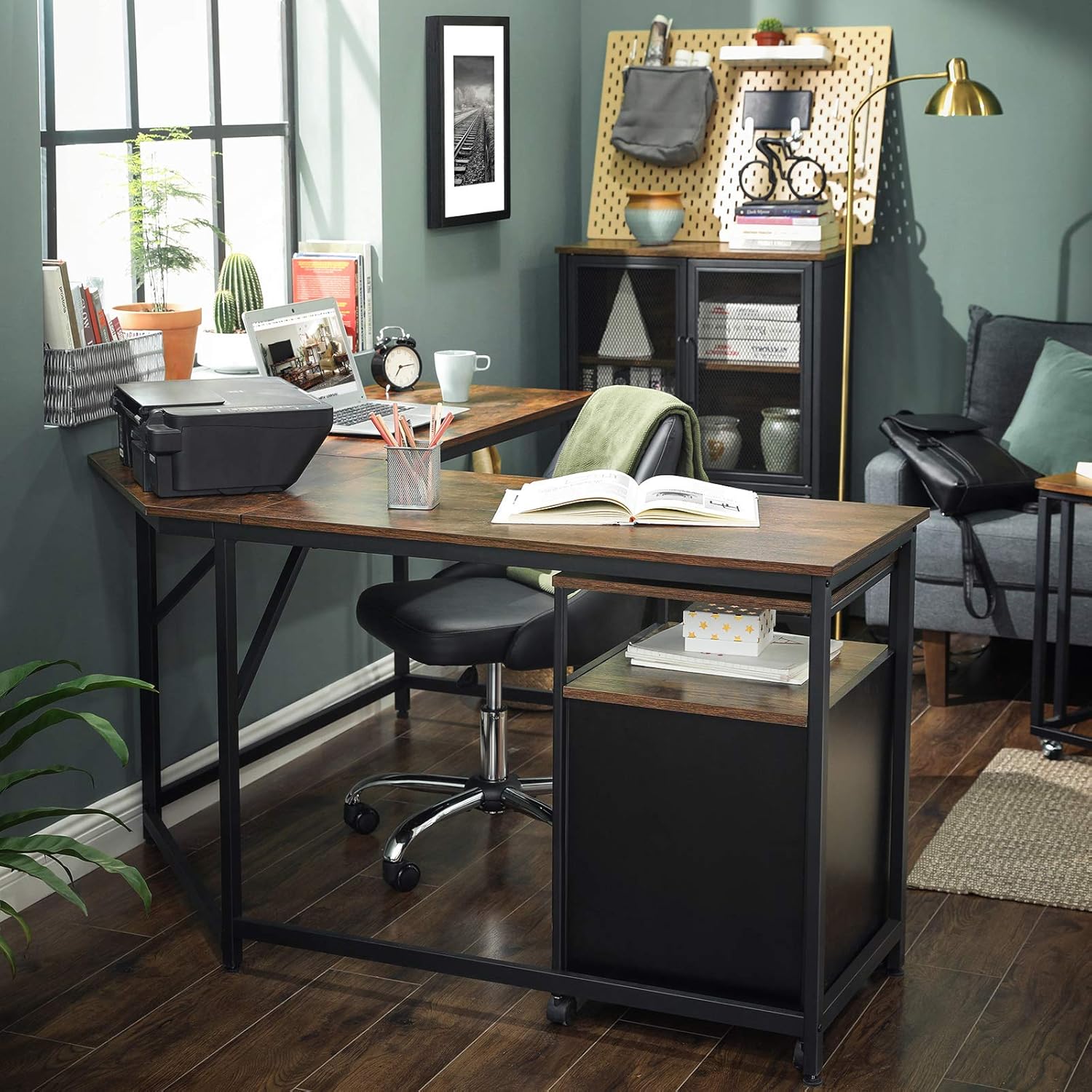 VASAGLE L-förmiger Schreibtisch, Gaming-Tisch, 149 x 149 x 76 cm, Eckschreibtisch für Arbeitszimmer, Homeoffice, platzsparend