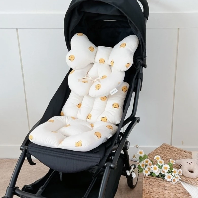 Cartoon Print Baby Stroller Cushion Comfortable Infant Car Pad Soft Toddlers Cart Mat for Dinning Chairs Pushchairs