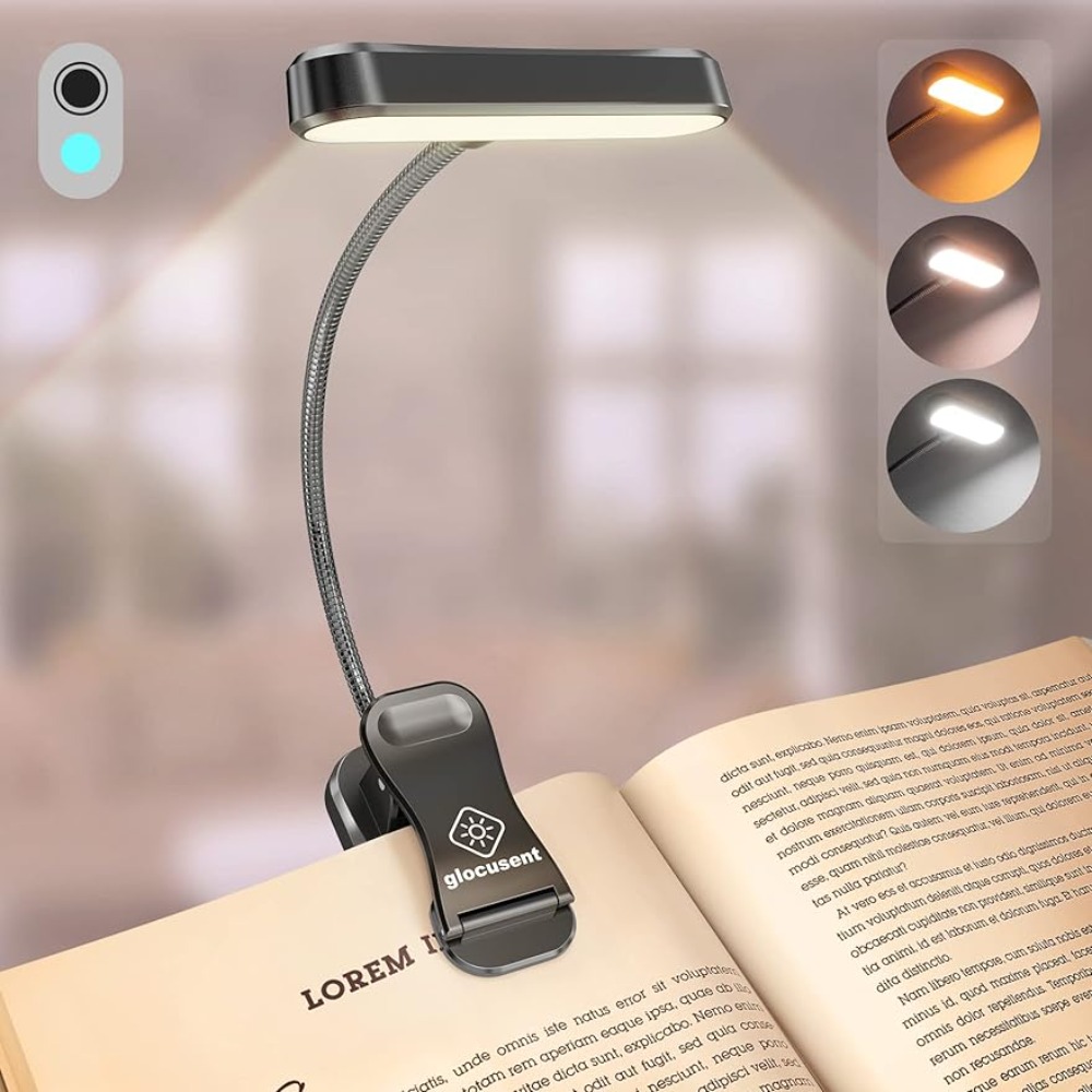 Eye Caring Horizontal ET-Head Book Light Helligkeit Dimmbare Buchlampe USB wiederaufladbares Leselicht Nachttisch-Nachtlicht