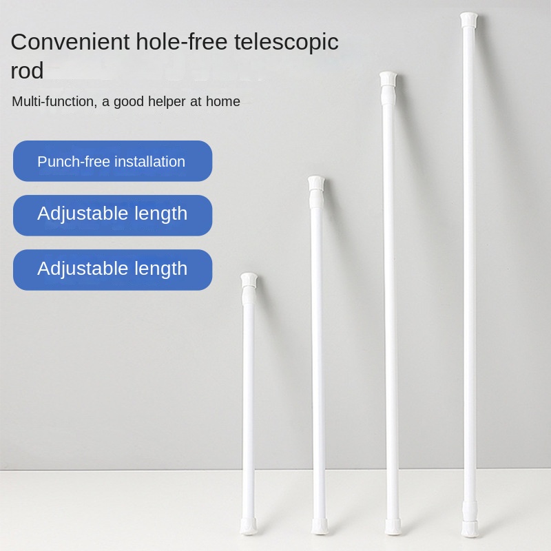 1 Stück Teleskop-Duschvorhangstange, verstellbare Länge, kein Bohren erforderlich, Zugstange, geeignet für Fenster, Badezimmer, Schrank, Kleiderschrank