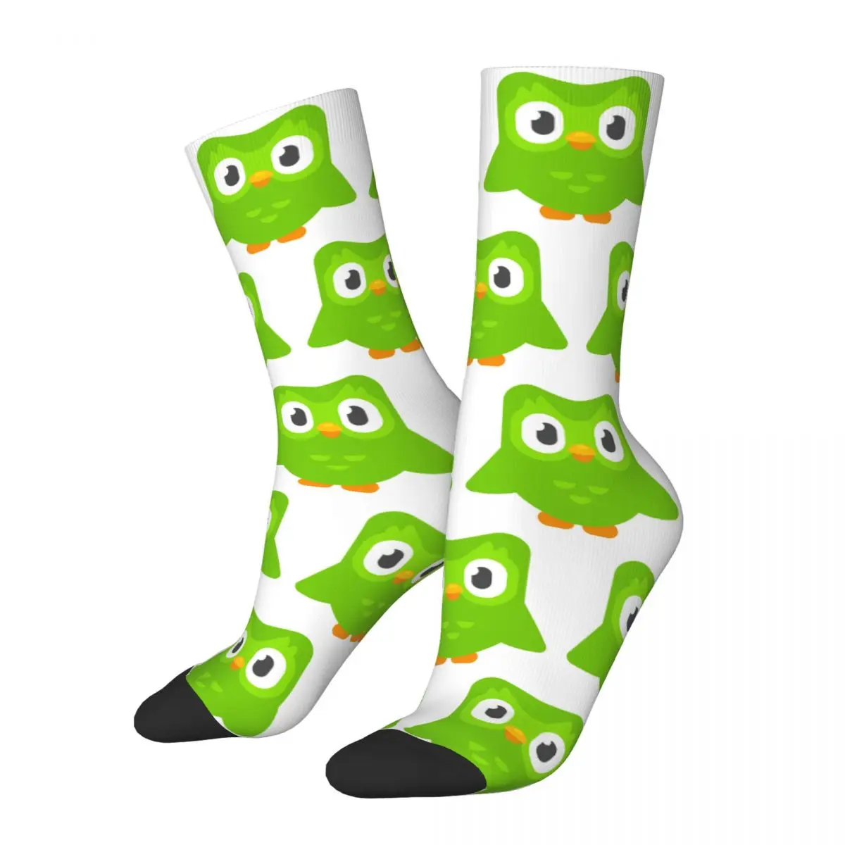Calcetines Duolingo Owl Duo, medias Harajuku de alta calidad, calcetines largos para todas las estaciones, accesorios para regalo de cumpleaños para hombre y mujer