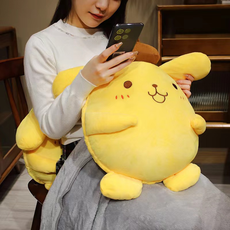 40 ซม.Sanrio Pompompurin ตุ๊กตาของเล่นตุ๊กตาขนาดใหญ่น่ารักหมอนของขวัญเด็ก Super Soft Pom Pom Purin Plushie ตุ๊กตาตกแต่งห้อง