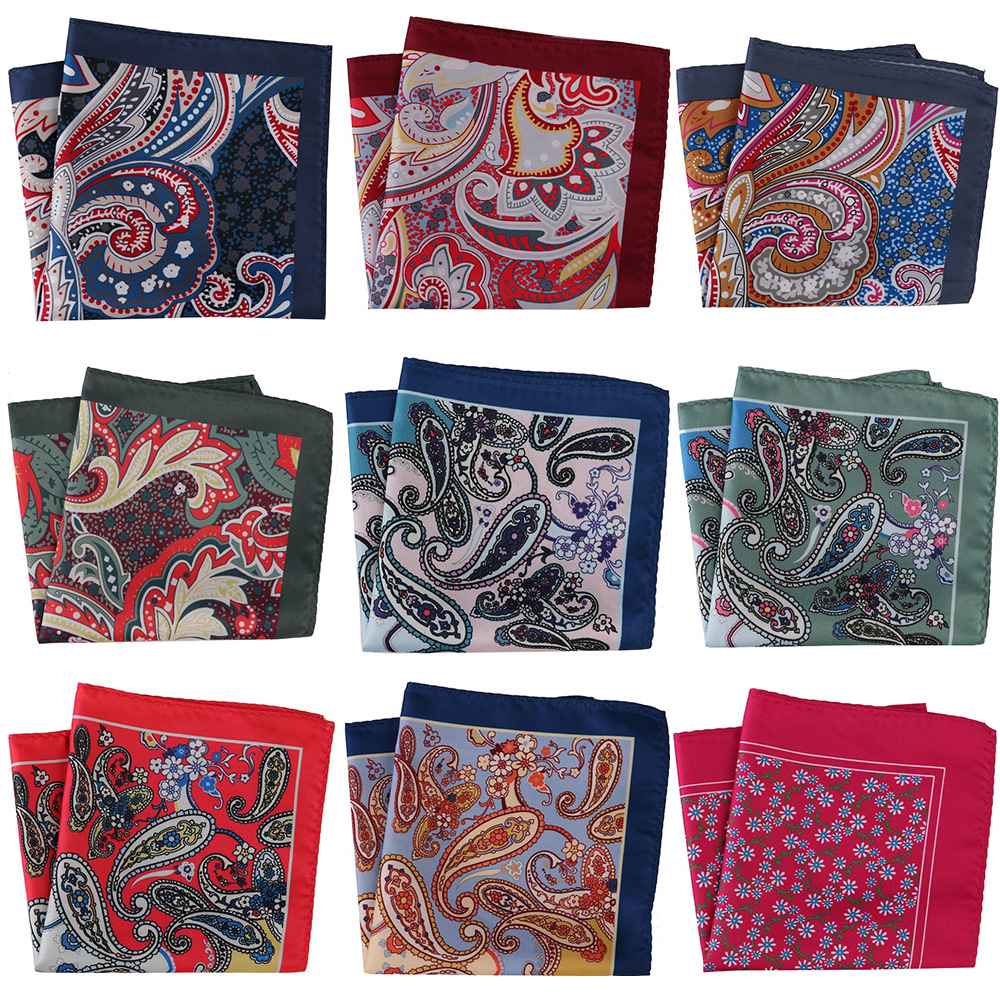 Men's Pocket Square Large Digital Printing Multi-Color Chest Handkerchief Popular Square Scarf Suit Accessory