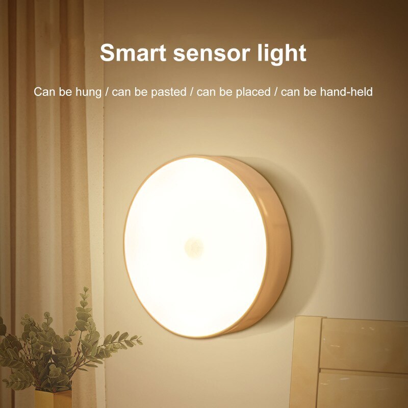 Luces LED de carga USB, Sensor de cuerpo humano automático inteligente, luces nocturnas, iluminación de emergencia, luces LED de succión magnética inalámbrica para gabinete