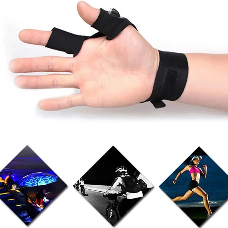 ไฟฉาย LED Luminous Running ถุงมือกันน้ําขี่จักรยานตั้งแคมป์เดินป่ากู้ภัยถุงมือโคมไฟถุงมือ Fingerless ถุงมือ
