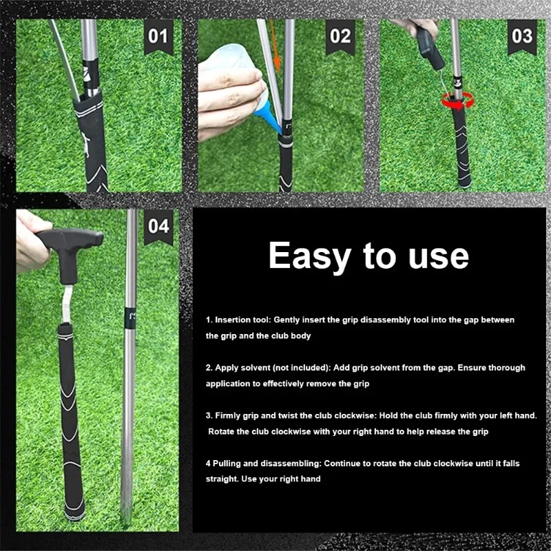 เครื่องมือกําจัดด้ามจับกอล์ฟ เครื่องมือจับไม้กอล์ฟแบบใช้ซ้ําได้ V-Groove Grip Remover Saver เครื่องมือกําจัดด้ามจับป้องกัน อุปกรณ์กอล์ฟ