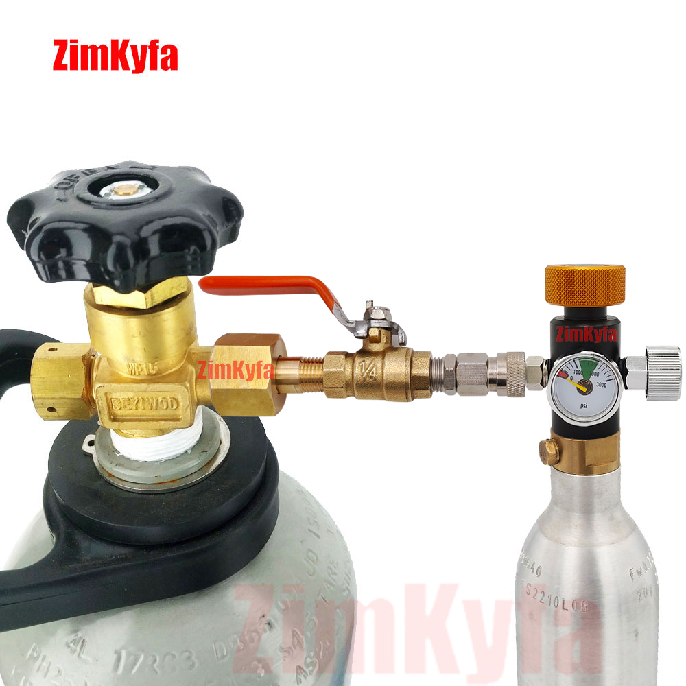 소다 Co2 실린더 탱크 리필 어댑터 충전 주유소(볼 밸브 포함), W21.8-14 | DIN477 | SodaStream Tr21-4용 CGA320