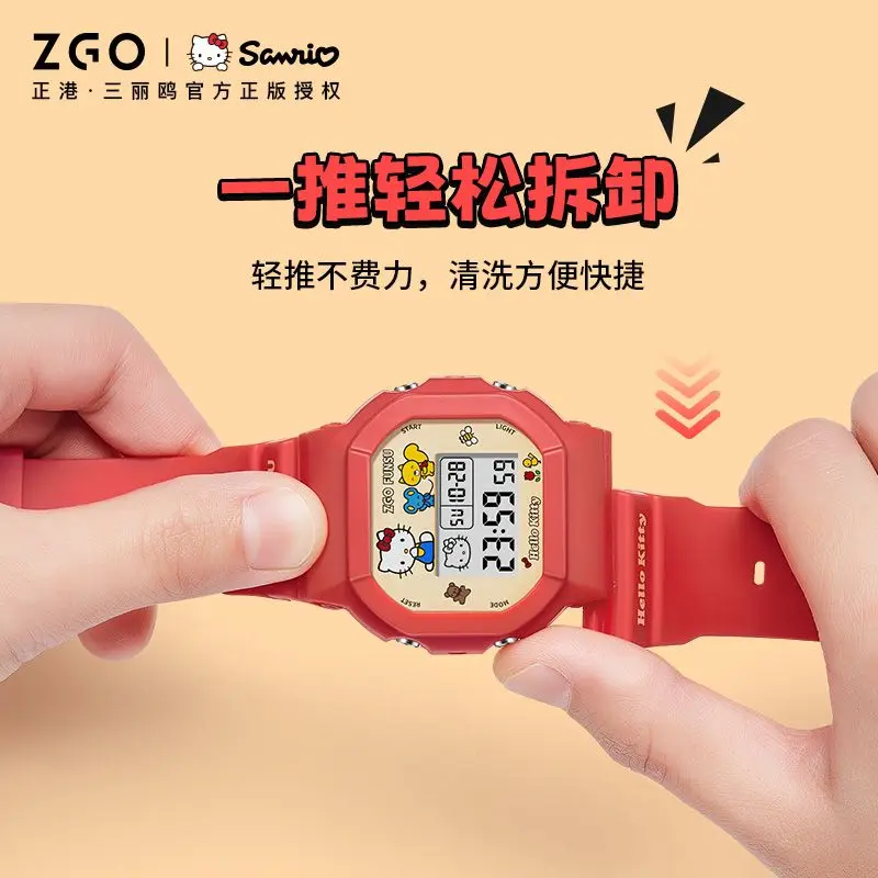 ZGOxSanrio serie Hellokitty reloj rojo estudiante mujer relojes electrónicos regalos niños