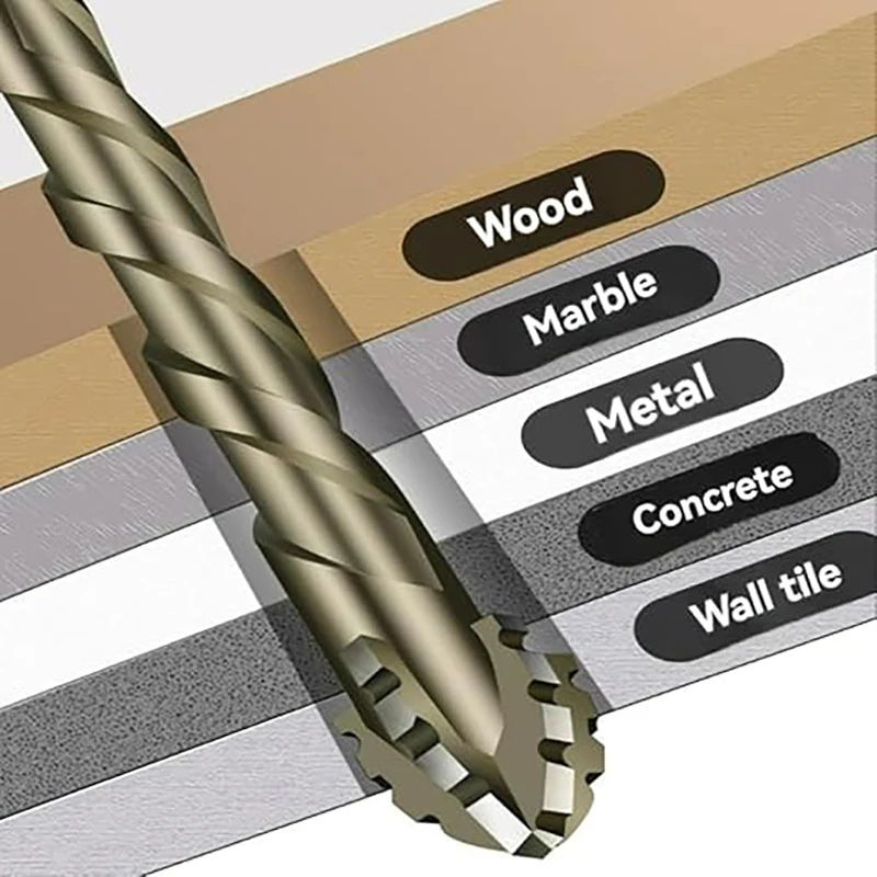7/5/3PCS Four-Edge Serrated Drill Bit Set Multifunctional Glass Tile Concrete Drilling Tool 3-12mm Drill Bit Set Tools