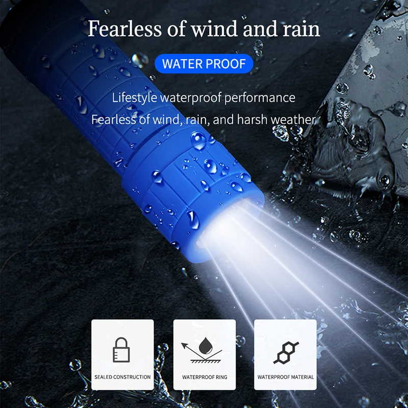 Mini linterna de 9 LED, linterna de mano para exteriores, resistente al agua, para acampar, uso de batería AAA