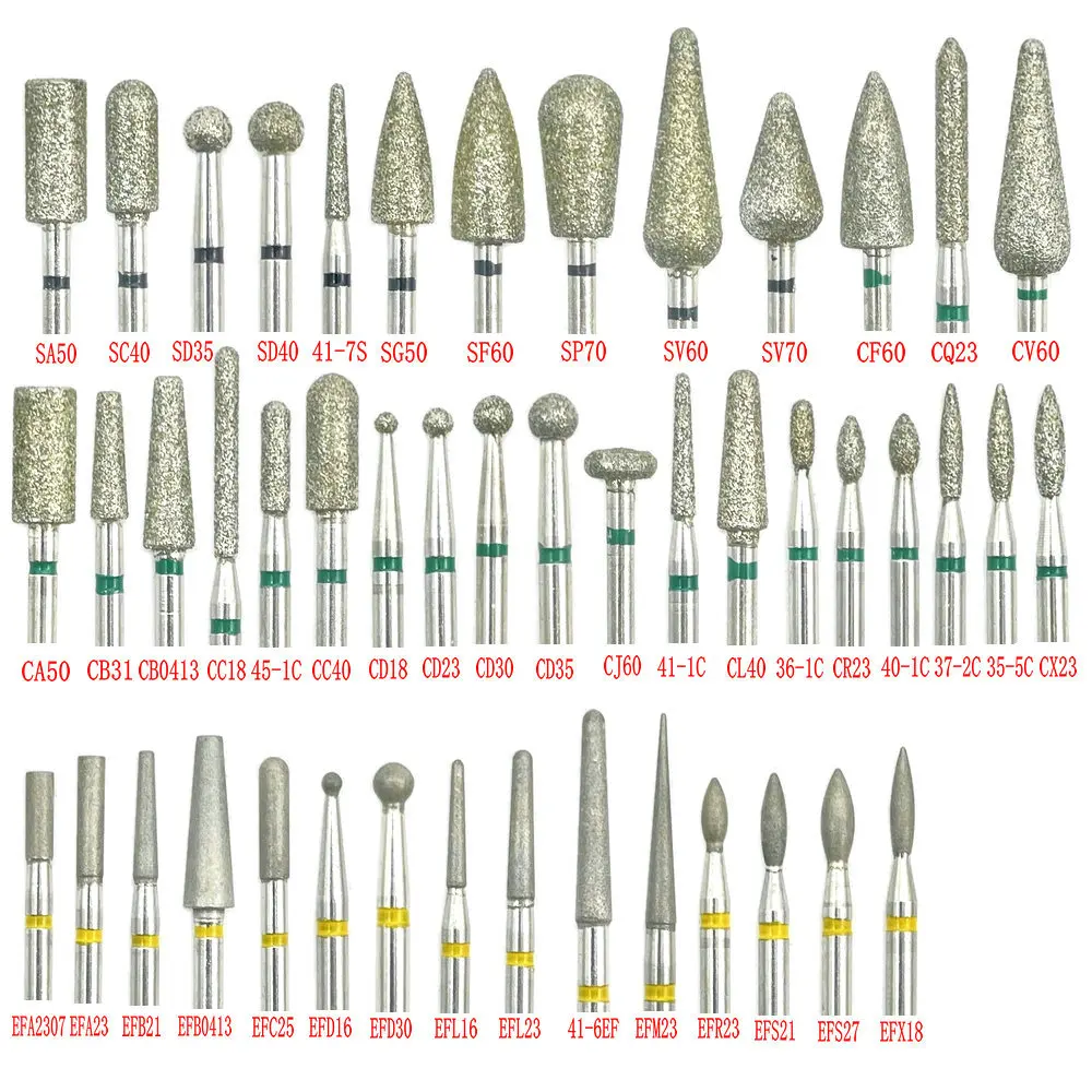 1 PC เพชรเจาะเล็บเครื่องตัดสําหรับเล็บโรตารี่ Bits Cuticle ทําความสะอาดอุปกรณ์เสริมทันตกรรมเพชร Burs ขัด 2.35mm Shank