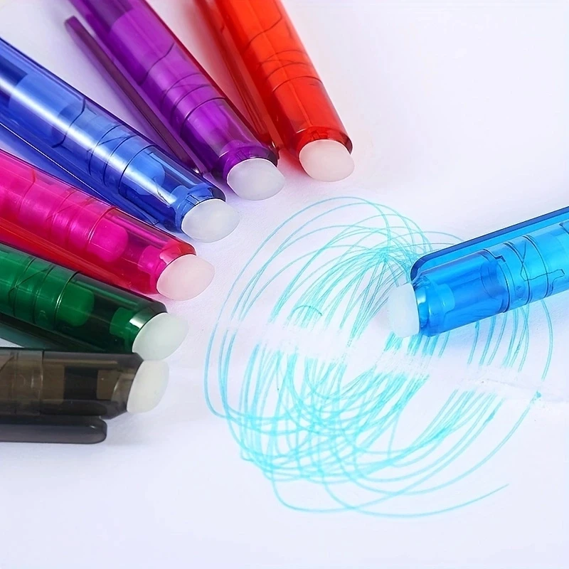 4 ชิ้น/เซ็ต 0.7mm Magic Erasable GEL ปากกาชุด 8 สี Erasable Refill Rod เจลหมึกเครื่องเขียน Retractable ปากกาล้างทําความสะอาดได้ Handle Rods