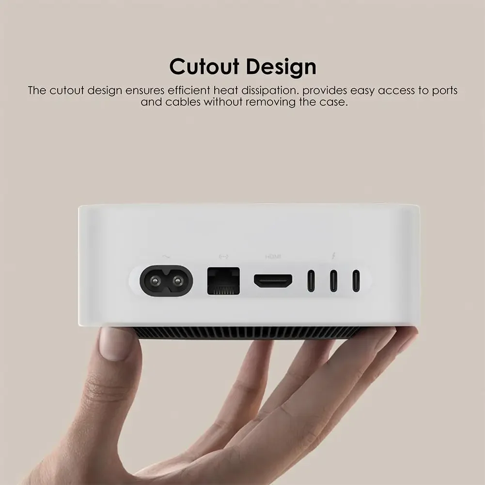 ติดตั้งง่ายสวมใส่ซิลิโคนกันน้ําป้องกันสําหรับ Mac Mini M4/M4 Pro 2024 เปิดที่แม่นยํากันฝุ่น