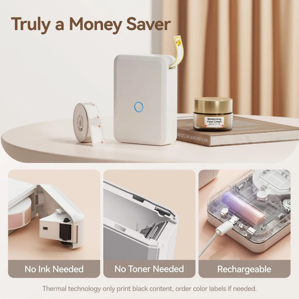 Mini Portable Thermal Printer Niimbot D110 Wireless UV Printer With Color Cartoon Transparent Adhesive Stickers Labeling Machine