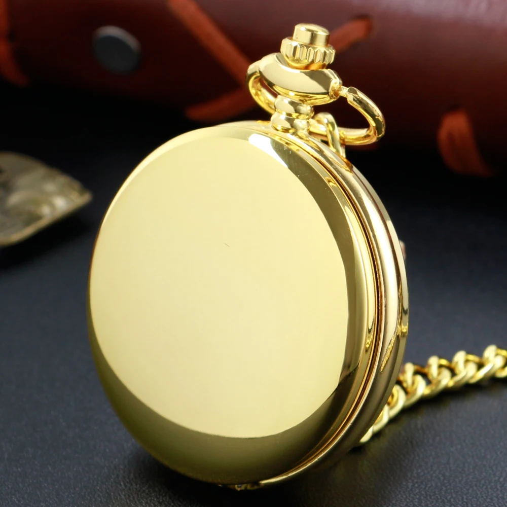 FOB cadena Full Hunter Cool Gold Chain relojes modernos hombres mujeres regalo casual suave moda colgante reloj de bolsillo de cuarzo