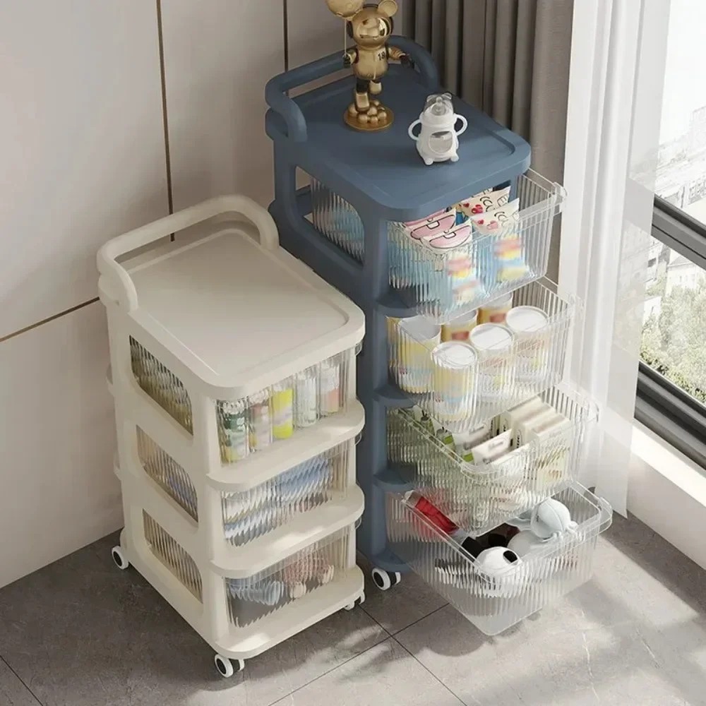 Drawer Style Storage Cabinet Multi-Layer Milk Oil Wind Storage Rack Children'S Transparent Drawer Cabinets High-Capacity Trolley