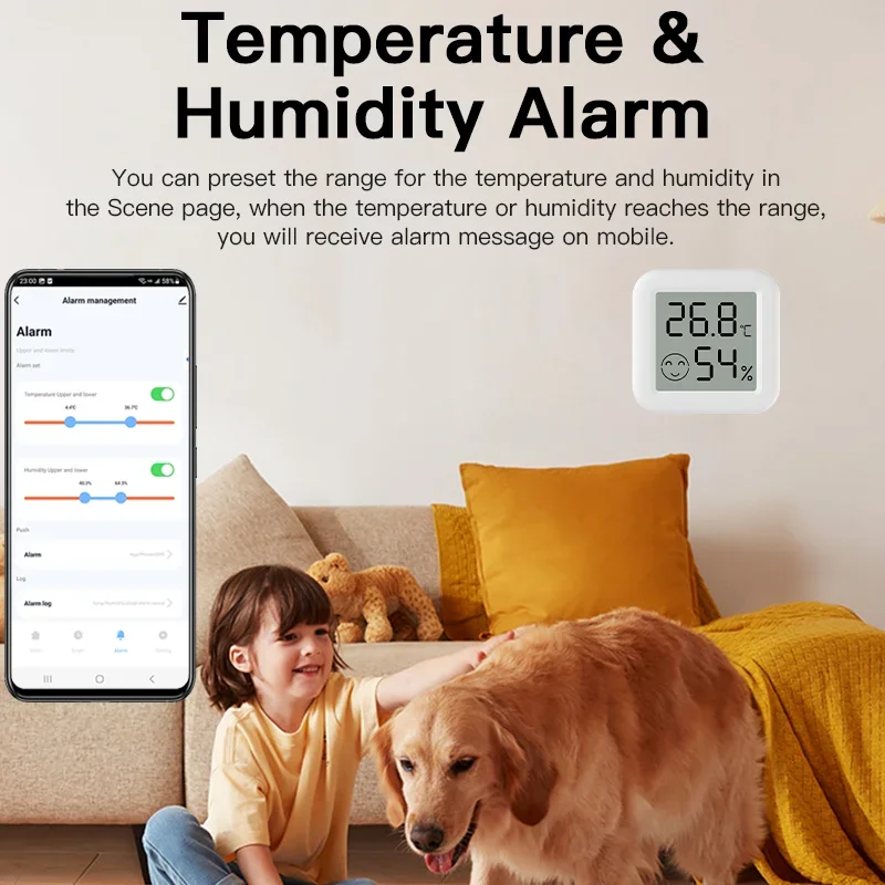 Tuya Zigbee 3,0 Sensor de temperatura y humedad aplicación remota termómetro de Control a través de Smart Life para trabajo doméstico inteligente con Yandex Alexa