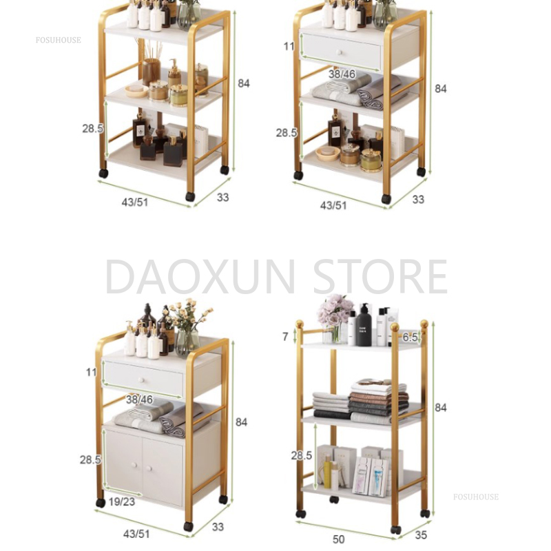 Multifunctional Movable Tool Cart Beauty Salon Salon Trolley Storage Rack Beauty Accessories Nail Storage Auxiliary Tool Trolley