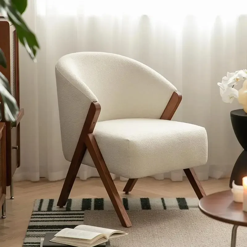Hot Furniture Nordic, Solid Wood, Stool, Balcony, Sofa Chair, Single Leisure Chair, Hotel, Living Room, Lazy, Bedroom, Makeu