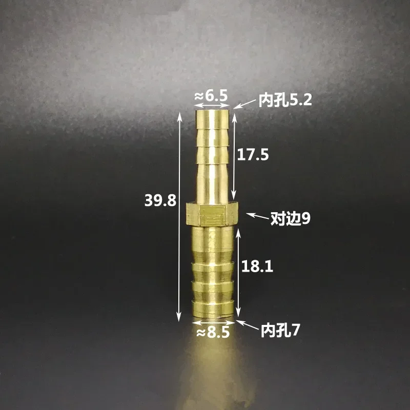 แก๊สทองแดง Barbed ขั้วต่อ Coupler อะแดปเตอร์ทองเหลืองตรงท่อท่อเท่ากับ Barb ลด Joint 3 4 5 6 7 8 10 12 14 16มม.