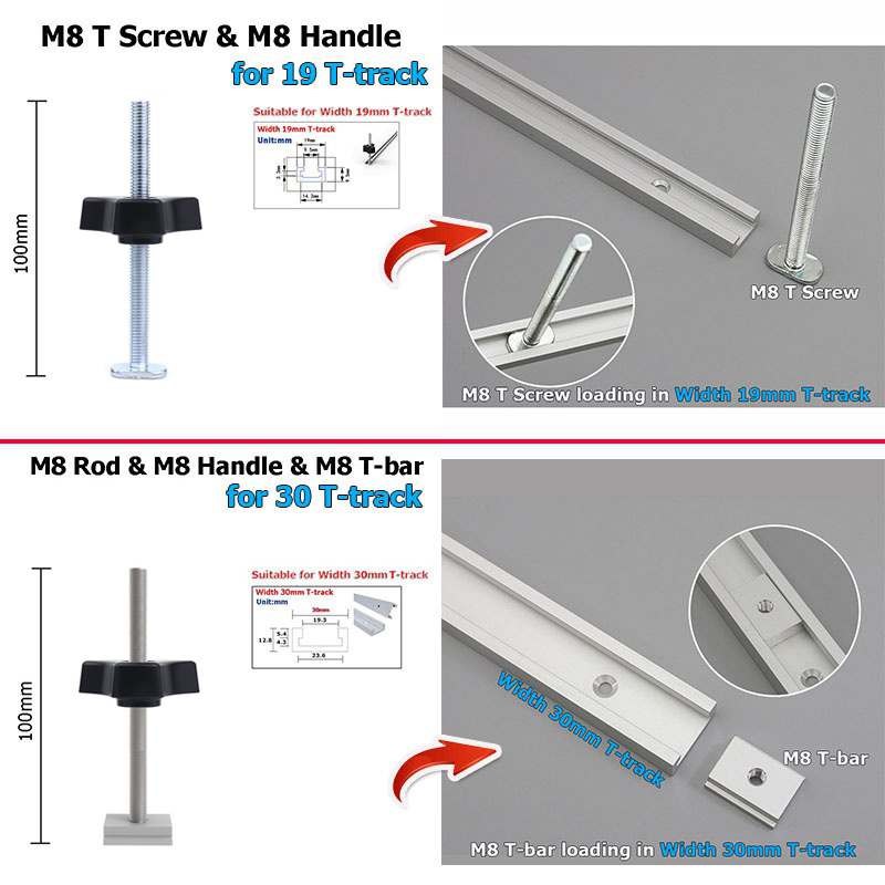 Woodworking DIY Tool Aluminum Alloy Miter Track Woodworking T-track T-slot for Table Saw Router Table