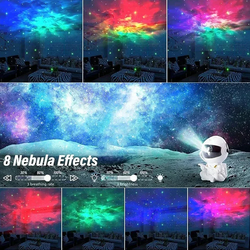 갤럭시 스타 우주 비행사 LED 야간 조명, 별이 빛나는 하늘 프로젝터, 램프 장식, 침실 룸 장식, 어린이 선물