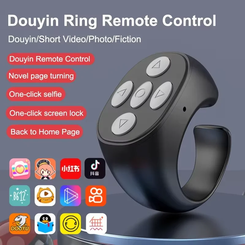 Portable Bluetooth Remote Control Self-Timer for Mobile Phone Video Shooting Short Video PageTurning Device with Selfie Function