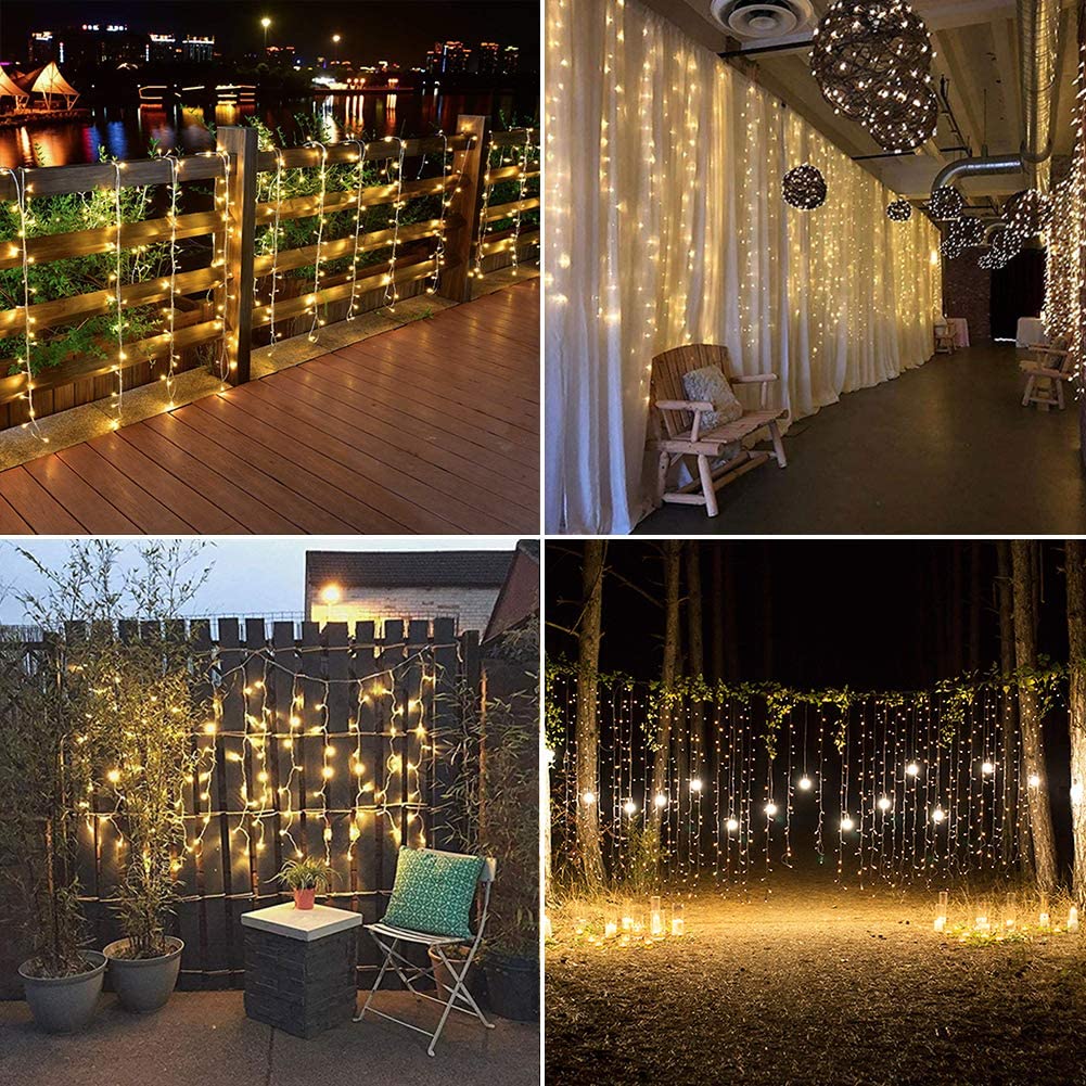 Kurtyna świetlna Feston LED Sopel lodu String Light Możliwość podłączenia Ozdoby sylwestrowe Girlanda 3x1 / 3x2 / 3x3 / 6x3m Dekoracje świąteczne do domu 2024 Na Boże Narodzenie / Dom / Ślub / Impreza / Dom / Wystrój p