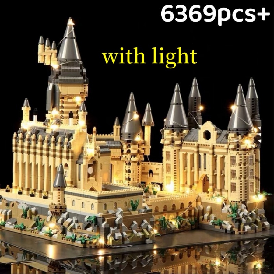 New Magic Castle Micro Building  Blocks Light Up Street View Architecture Creative MOC Model Kit  Kids Christmas Birthday Gifts