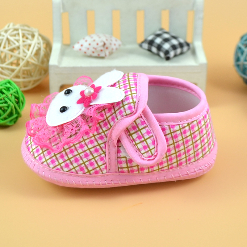 Giày Cho Bé Sơ Sinh Mềm Chống Trơn Trượt Cho Bé Sơ Sinh Bé Gái Bé Trai Prewalker In Thỏ Hoạt Hình Giày Đơn Đầu Tiên Xe Tập Đi giày