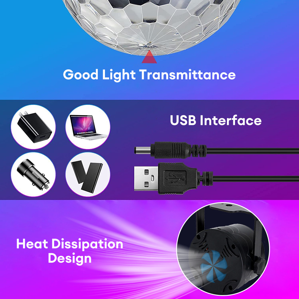 Disco Ball Licht Sound Control LED-Beleuchtung Disco Auto Atmosphäre Licht Dekoration USB-Farb Fernbedienung Bühnen licht