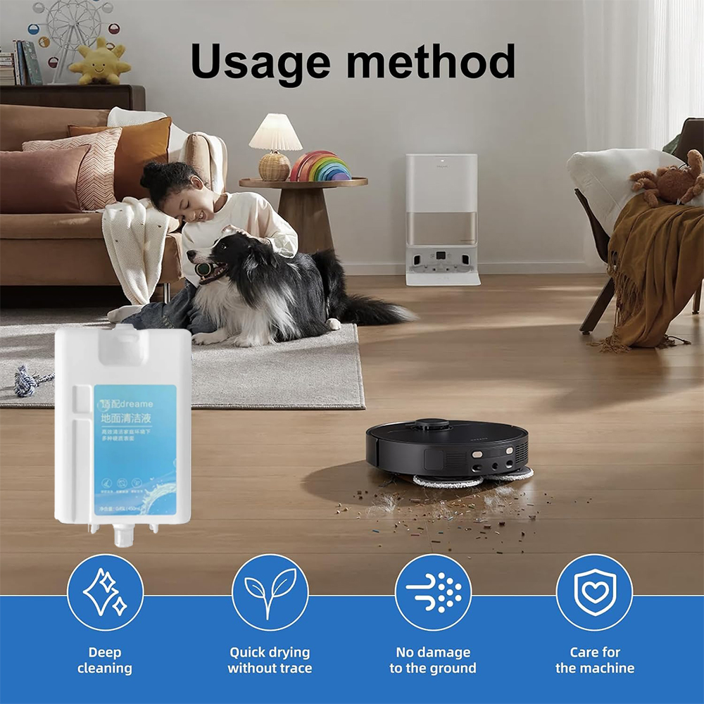 Cleaning Liquid For Dreame L20 Ultra/L10 Prime/X10/X20 Pro Plus Vacuum Cleaner, 450ML Detergent Cleaning Solution Replacement