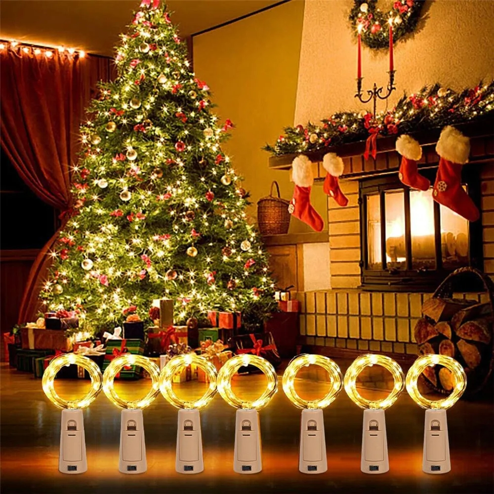 2 Meter 20 Led 1 Meter 10 Led Bottle Fairy String Lights Cork Christmas Wedding Party