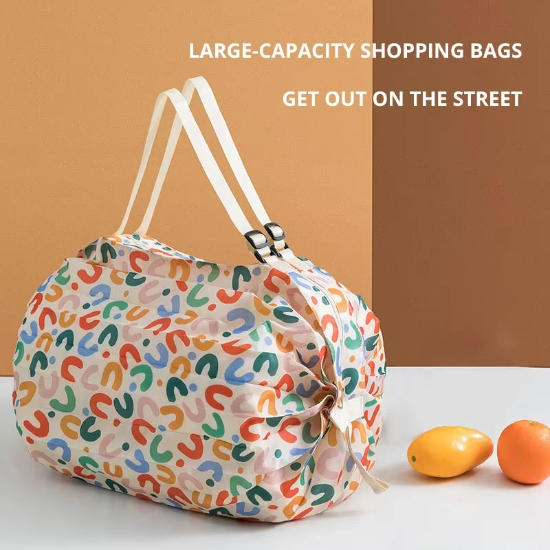 1PC Reusable Foldable Shopping Bag Eco-Friendly Waterproof Large Capacity Portable Storage Bag for Sustainable Shopping