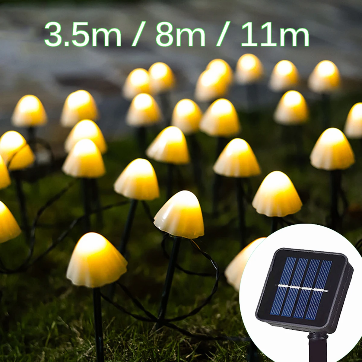 Luzes solares corda cogumelo gramado luzes de fadas led lâmpadas solares ao ar livre para jardim pátio terraço caminho paisagem decoração lâmpadas