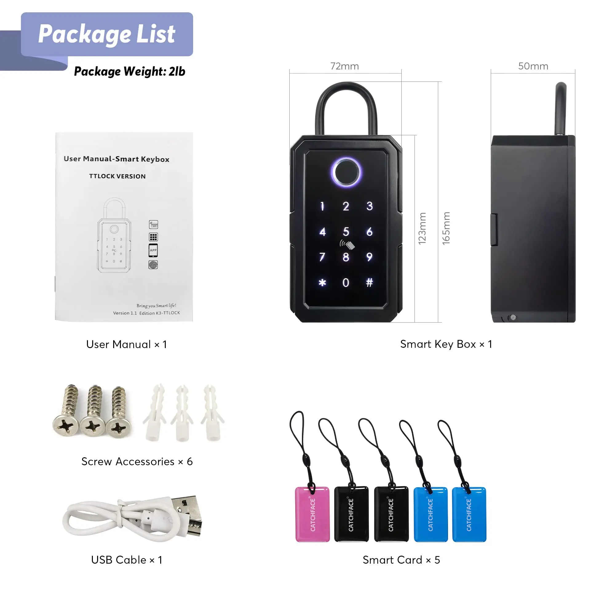 Outdoor Waterproof Safe Security Intelligent Password Storage Lock Tuya or TTLock APP Key Box Anti-theft box