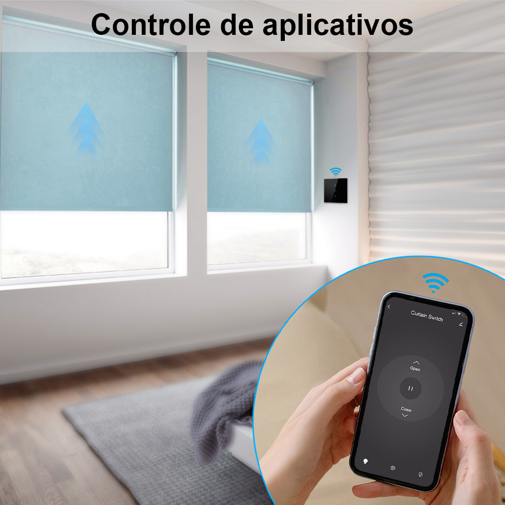 Loratap tuya vida inteligente wifi cortinas interruptor persianas interruptor do motor backlight estilo google casa alexa controle de voz