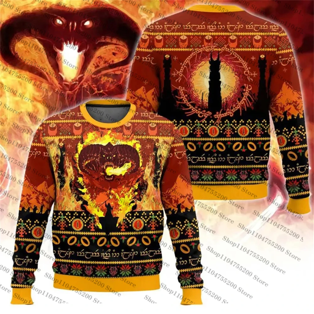 The Balrog Lord of the Ring Ugly Christmas Holiday Xmas Santa Sweater Мужчины Женщины Пуловер Топ с длинными рукавами 2026 Новый свитшот