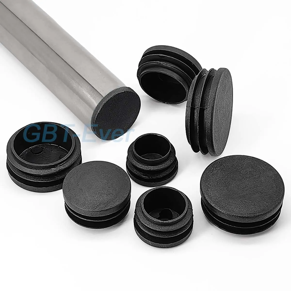 1-20Pcs 10mm-140mm Black Round Plastic Blanking End Cap Tube Pipe Inserts Plug Bung Insert Stopper for Chair Table Leg Pipe