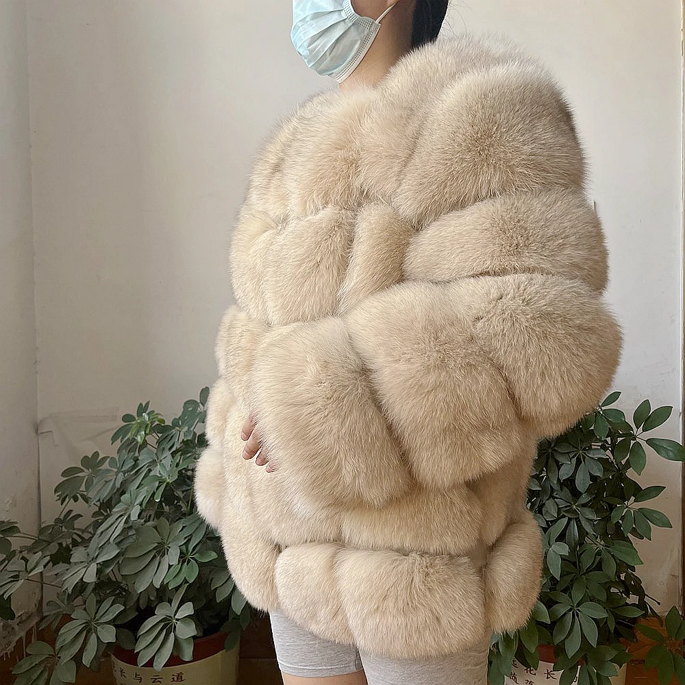2023 neue Damen Winter Echtpelz Mantel hochwertige Natur fuchs Pelz Weste Mode Pelzmantel Jacke Weste Echt leder Mantel