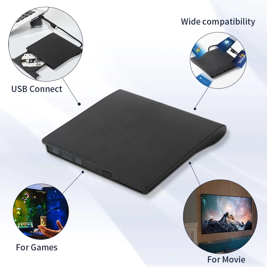 USB 3.0 Typ-C Externer DVD-Brenner Optisches Laufwerk RW CD DVD-ROM Schreibgerät Leser Player Tragbarer DVD-Recorder für PC Laptop