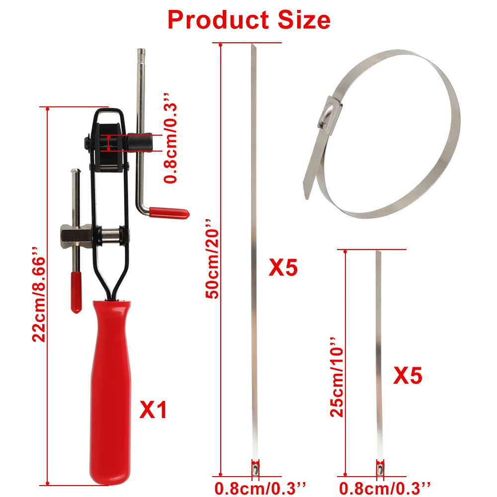 ATV Auto CV Joint Banding Boot Axle Clamp Tool With 20PCS CV Half Shaft Boot Band Buckle Clamps Repair Install Tools