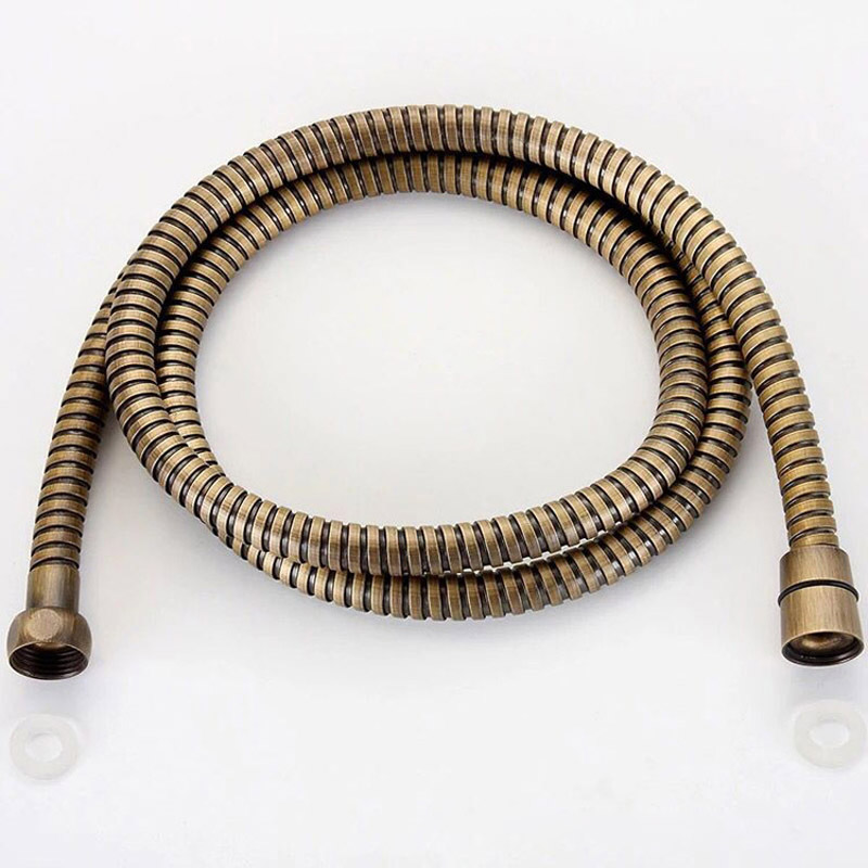 Antique Brass Stainless Steel Flexible Shower Hose Long Bathroom Shower Water Hose Extension Plumbing Pipe Pulling Tube