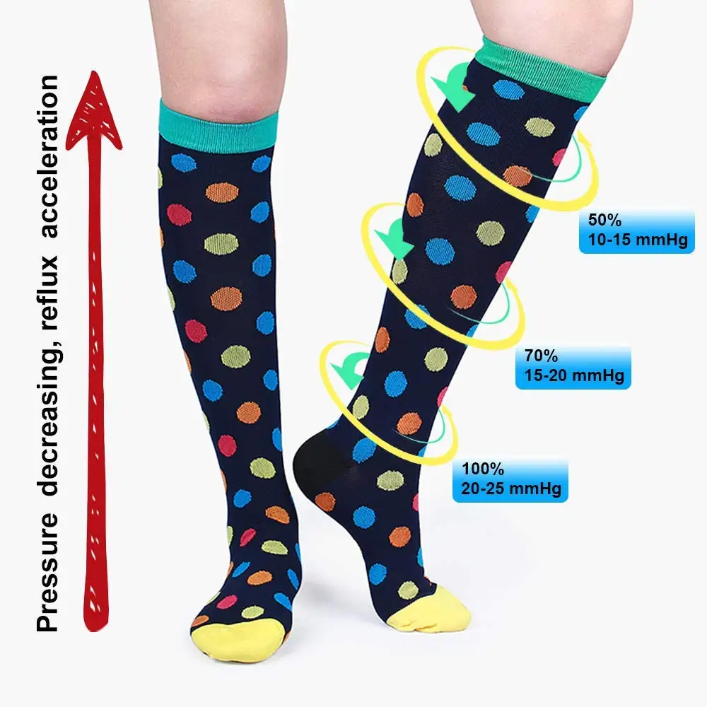 Calcetines de compresión para hombres y mujeres, calcetines médicos para venas varicosas, calcetines de enfermería para correr al aire libre, calcetines deportivos para embarazadas