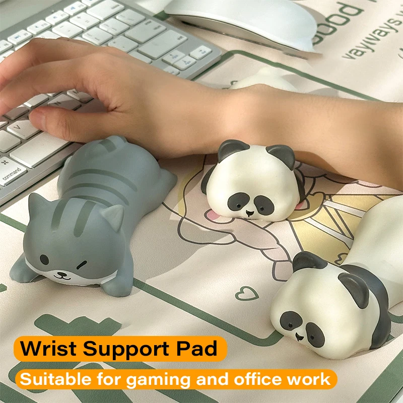 New Cute Animal Wrist Rest Mouse Pad Support Ergonomics Memory Foam Desktop Computer Laptop  Arm Rest Cat Dog Duck Panda Toys