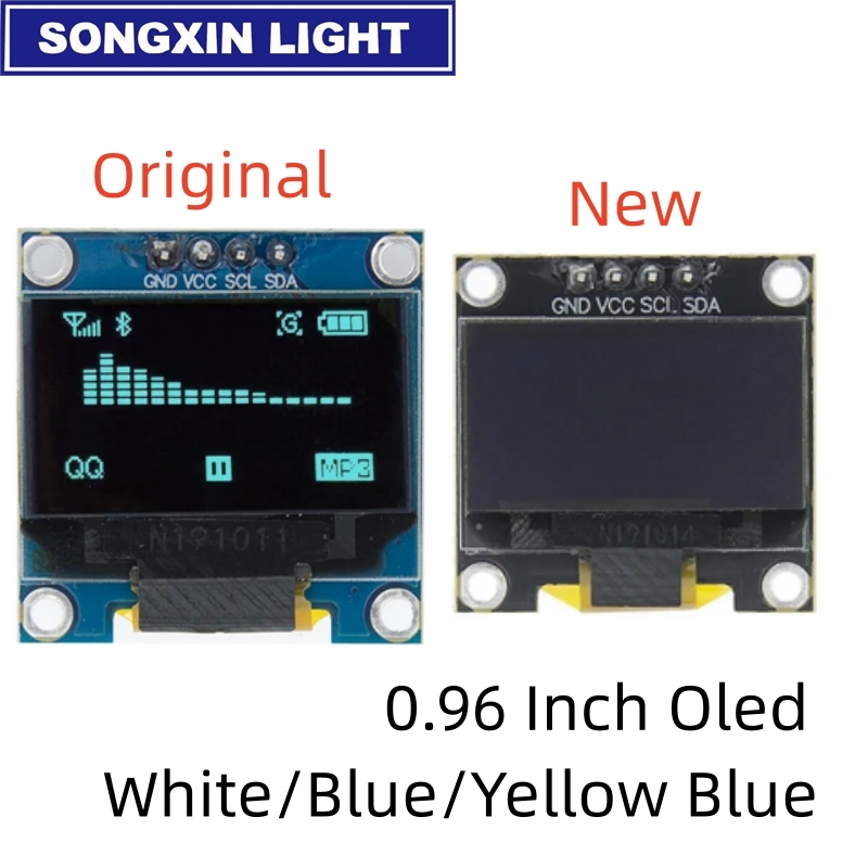 Módulo de pantalla OLED para arduino, placa de pantalla LCD de 0,96 pulgadas, serie IIC, 4 pines, Blanco/azul/Amarillo, Azul/amarillo, 128X64, 12864