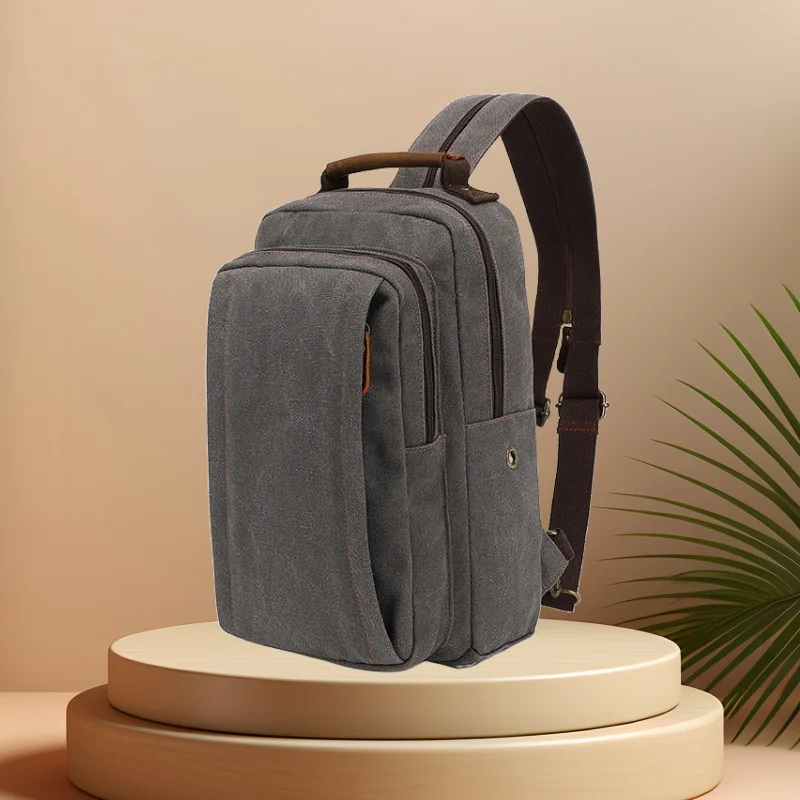 Cfun ya Modetrend Leinwand Brusttasche für Männer Outdoor-Sport Kletter rucksack Wandern Schulter Umhängetasche Pack Mochi las 2024