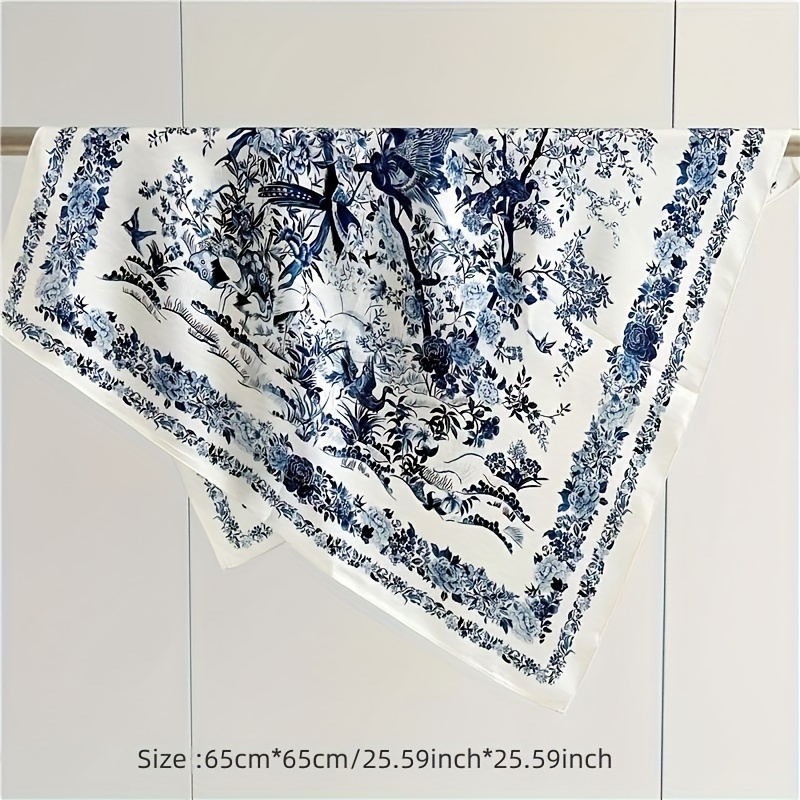 新しい女性のスカーフバンダナヘッドバンド花ヴィンテージ高級夏のビーチスクエアコットンハンカチボヘミアガールアクセサリー 2023