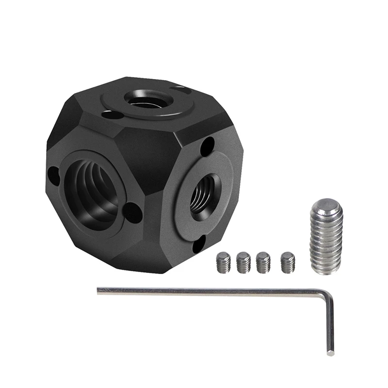 Universal Tripod Screw Hole Adapter Magic Cubic Mount for Magic Arm Flash Vlog Video Fill Light Microphone Extension Mount Head